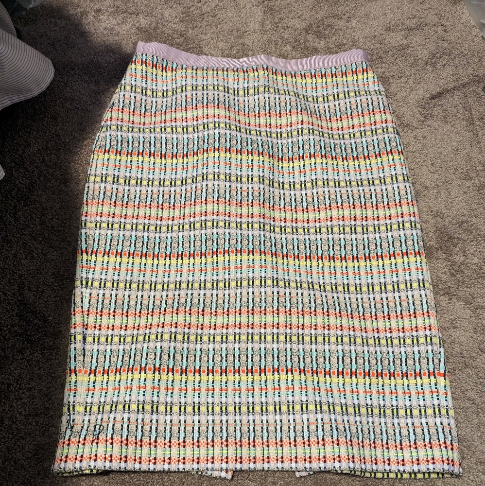J Crew Collection neon metallic skirt